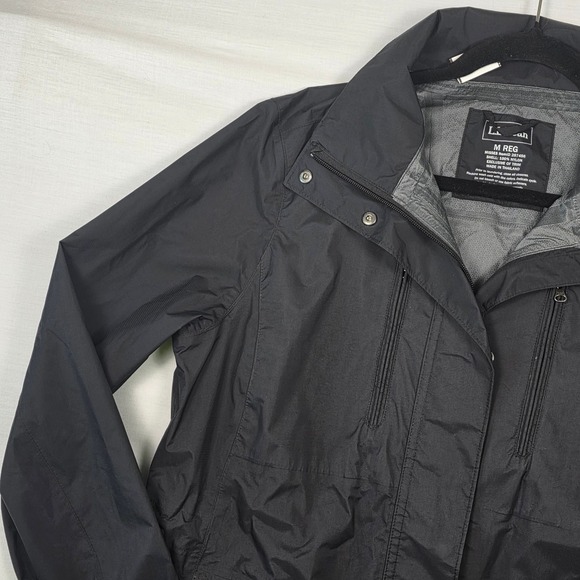 LL Bean Women's M Waterproof Rain Jacket Black Hiking Gear Outdoor Windbreaker - Picture 5 of 16